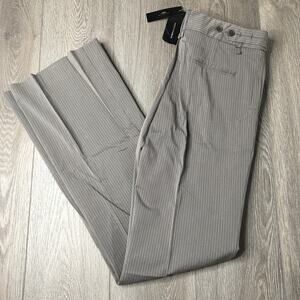 BCBGMaxazria The Slim Flare Carla Dress Pants Pinstripe Gray Size 4 NWT